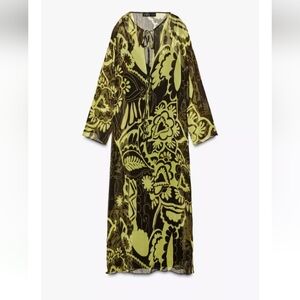 Zara Zw Collection Printed Tunic Dress Sz-M